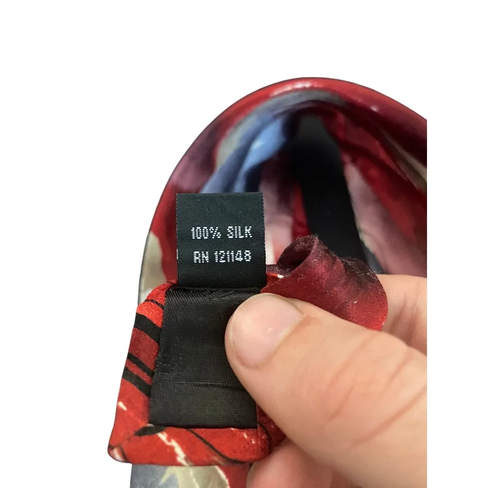 J. Garcia Mens Silk Tie Collection 53 Nude Abstract‎ Red Grey Swirl Necktie